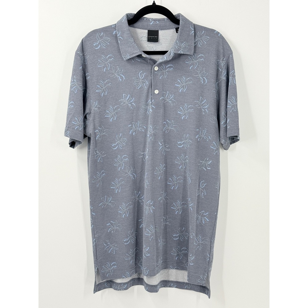 Dunning Golf Polo‎ Shirt Mens sz M floral modal performance travel preppy